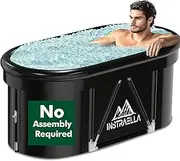 Instraella Ice Bath Tub, Installation-free Outdoor Cold Plunge Tub, Upgrade Large Oval Ice Bath with Air Ring for Athletes, Collapsible Portable Full-Body Cold Recovery at Home Gym