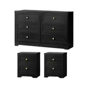 Oikiture 6 Chest of Drawers and 2 Bedside Tables Furniture Set