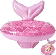 Baby Swimming Float for Children Kids, Mermaids Inflatable Pool Float Swimming Ring with Safety Seat and Handle Fun Water Toy Accessories for Age 1-4 Year Old Girls Summer Training