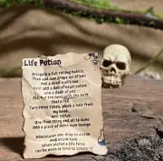 Dollhouse Miniature Halloween, 1/12 scale, Flying Potion Spell Sheet, Witch