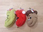 3 New Unisex Toddler 2t-3t Gripper Socks, Grinch, Mickey Mouse And Rudolph