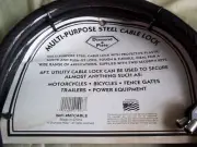 DIAMOND PLATE Multi purpose Steel Cable Lock Chain W/ 2 Keys ~6 FT~ NEW