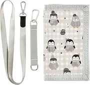 [Yoogain] Cute Grey Cartoon Penguins wallets for men money clip for credit cards simple tri fold wallet for men with lanyard, cute grey cartoon penguins, 1 size, Fashion