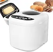 Electric Bread Maker, Automatic Bread Maker Machine with LCD Display, 3 Crust Settings, 2 Bread Sizes 900G & 1.2Kg, 13H Timer, Dough Fermentation Machine for Pizza, Rolls, and Cake