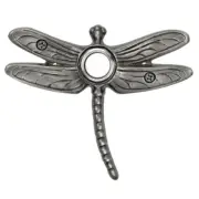 Surface Mount Doorbell Summer Dragonfly Pewter Lighted Push Button Ringer