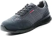 [WCXTY] Steel Toe Sneakers for Men,Casual Comfortable Composite Safety Toe Shoes for Men,Lightweight Breathable Anti-Colision Steel Toe Boots for Men,Slip Resistant (Color : Blue, Size : 8)