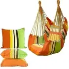 Outdoor Rope Hanging Chair Swing Hammock Porch Patio Yard Seat W/ 2 Pillows