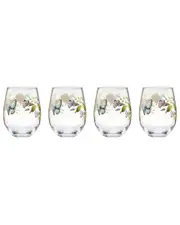 Lenox Set of 4 Butterfly Meadow Stemless Wine Glasses