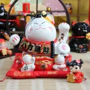 Maneki Neko Lucky Fortune Cat Coin Bank Fengshui Ceramic Decor Gift 9" 86990