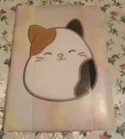 Pink Squishmallows Cat Embroidered Activity Journal White Black Brown