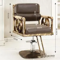 在飛比找樂天市場購物網優惠-美髮椅理髮店椅子髮廊美髮店複古老式實木升降功能剪髮椅可放倒凳