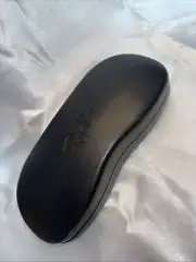 Ray Ban Black Sunglasses Case Clamshell Hard Oversized with Gray Interior New