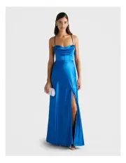 [Forever New] Luna Corset Satin Maxi Dress in Blue