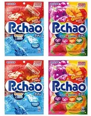 UHA Puchao Gummy n' Soft Candy, Cola Ramune Soda & 4 Fruits Flavors Bundle
