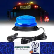 Blue LED Emergency Strobe Light Magnetic Base Roof Flashing Beacon Warning Light