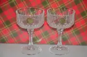 Cristal D'Arques Longchamp Crystal Cut Stem Goblets 5.5" Glasses- Set of 2
