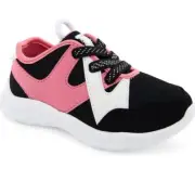 OshKosh B'gosh Onix Childs Sneaker Size 7 Black + Pink NEW
