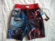 New Boy's Size 4 Lego Star Wars Swim Trunks Darth Vader Retail $24
