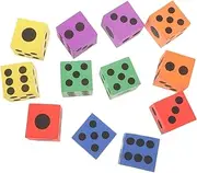 Vaguelly 12pcs Eva Foam Dice Bulk Big Dice Playing Dice Random Color