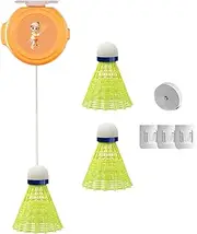 Tewzafiya Badminton Trainer Set, Badminton Rebound Trainer, Badminton Self-Learning Device for Badminton Courts, Portable Badminton Training Device for Solo Rebound Training