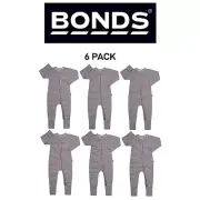 Bonds Baby Wondersuit Two-way Zip Soft Cosy & Stretchable Fabric 6 Pack BZDYM