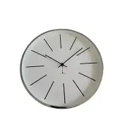 Jonsson Modern Silver Wall Clock Battery Operated NIB