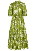 Erdem Dalia Floral-print Cotton Midi Dress - Green - 10 10