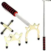 Retractable Pool Bridge Billiards Cue Stick Bridge - with 3 Pieces Removable Brass Bridge Head - Billiards Pool Cue Accessory for Pool Table Pool Game Pool Competition