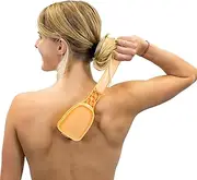 Bakslap - Body Lotion Applicator - Replaceable Sponge Pads (2 Pack) - Extendable Long Handle for Self Back & Body Application (Skin Cream, Suntan, Beauty, Tanning, Medical) (peach)