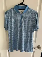 Head Golf Polo Shirt Blue White Short Sleeve Casual 1/4 Zip Women's Size Large