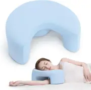 AM AEROMAX Side Sleeping Pillow with Arm Holes - Ergonomic Memory Queen, Blue