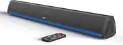 Audible Fidelity Soundbar, Bluetooth Sound Bar for TV and PC, Compact with RGB LED Display, Air Tube & 2.0 Channel Amplifier Wireless with Remote Control for TV, Computer and Laptop Gaming