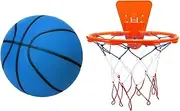 uxcell Silent Basketball, Size 3 No Noise High-Density Foam Dribbling Indoor Basketball with Net for Quiet Dribbling and Indoor, Blue