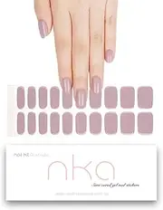 NKA Semi Cured Gel Nail Polish Strips, 20 UV LED Lamp Curing Nail Polish Strip Sticker Wraps, Heather