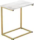 C Shaped End Table 27 Inches High, Side Table for Couch Slide Under, C Table Sof