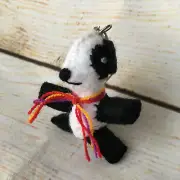 Handmade Mexican Felt Panda Bear Keychain Key Chain Zipper Charm Zoo Animals