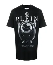 Monsters print T-shirt S Black