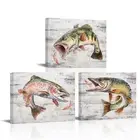 KREATIVE ARTS Marine Life Canvas Wall Art - 12x16 Inch Set of 3, Featuring La...