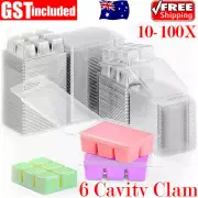 10-100 Bulk Wholesale Soy Wax Melt Containers Clamshell Mould 6 Cavity Clam Shel