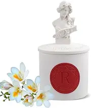 Scented Candles White Plaster of Women Jar Pure Natural Soy Wax Aroma for Relaxation Stress Relief Burning 40 Hours Home Decor Aromatherapy Gifts 380 g/13.4 oz (Freesia)