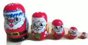Santa Claus Nesting Doll/Handmade/Micro sz/5-pc/Signed/NEW!FREE SHIP IN US