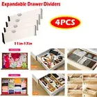 4Pcs Drawer Divider Adjustable Storage Organizer Kitchen Organizer Expandable AU