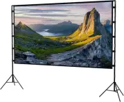 Meikurs 100-Inch Portable Projector Screen with Stand – 4K Ultra HD, Wrinkle-...