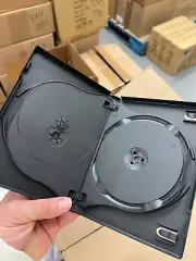 5 Standard 14mm Black 6 Disc DVD Storage Case Box with 2 Trays for CD DVD Disc
