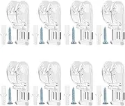 Cord Safety Guide Clip - 8X Clear Blind Chain Holders, Retention P Hook Set | Roller Shade Cord Securing Clips, Window Blind Chain Fixation Brackets for Child Safety and Management