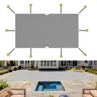 Heavy Duty Inground Pool Safety Cover Winter Pool Cover with Anchor Tools gray