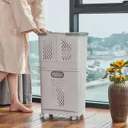 YA Laundry Basket Bottom Opening Closing Design Dirty Clothes Hamper With Storag