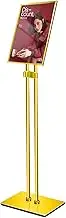 Floor Sign Holder Stand Adjustable A3 A2 A4 Poster Stand,Heavy Square Base,Vertical Horizontal View Displayed,Snap-Open Frame，gold A3