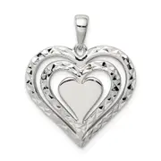 Sterling Silver Diamond-Cut Heart Pendant