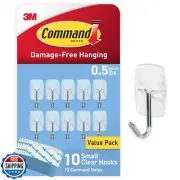 Command Small Clear Wire Toggle Hooks, 10 Hooks and 12 Command Strips, Damage